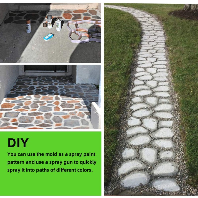 CJGQ Walk Maker Reusable Concrete Path Maker Molds Stepping Stone Paver Lawn Patio Yard Garden DIY Walkway Pavement Paving Moulds (Oversized) - Image 4